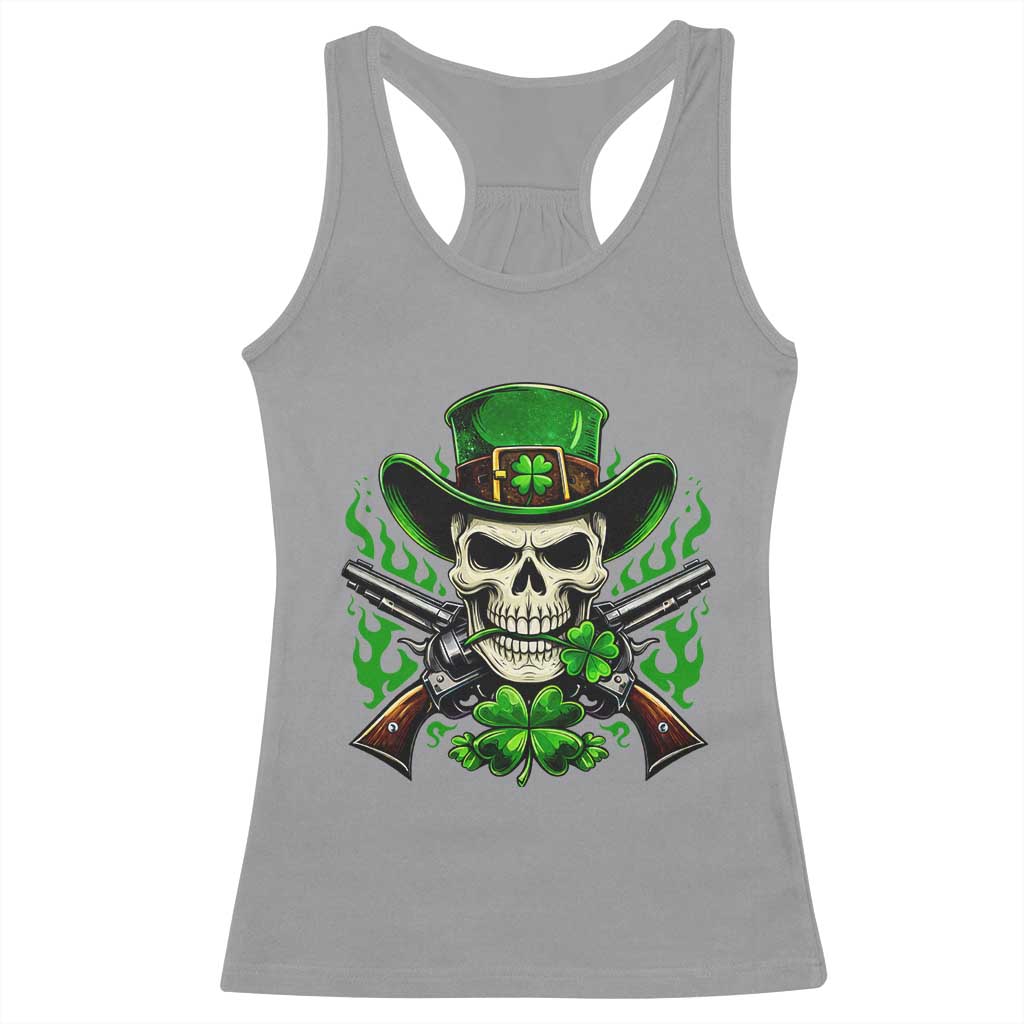 Irish Cowboy Skeleton Racerback Tank Top St Patricks Day Party Gift