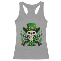 Irish Cowboy Skeleton Racerback Tank Top St Patricks Day Party Gift