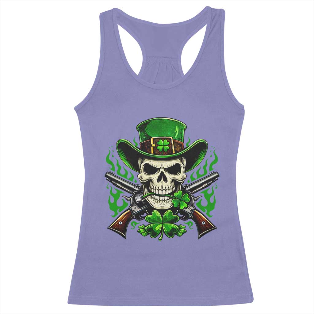 Irish Cowboy Skeleton Racerback Tank Top St Patricks Day Party Gift