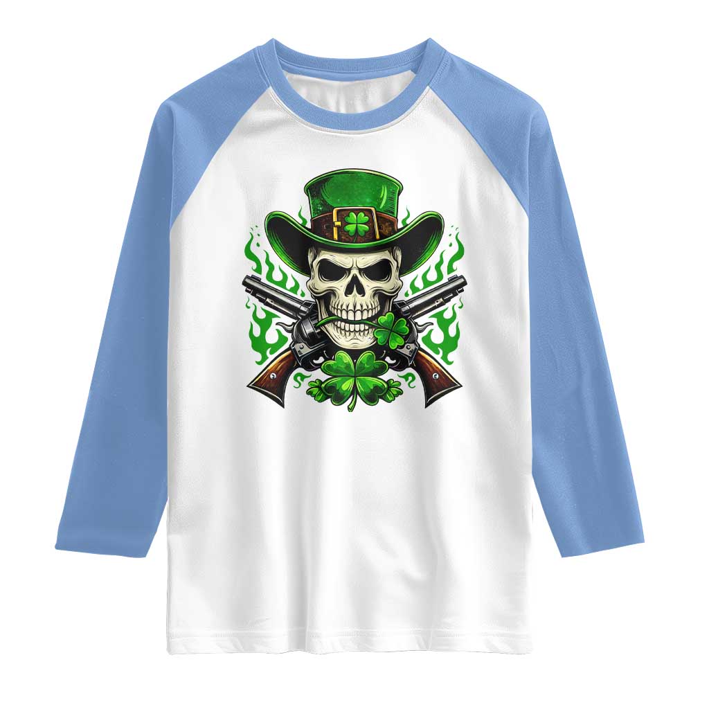 Irish Cowboy Skeleton Raglan Shirt St Patricks Day Party Gift