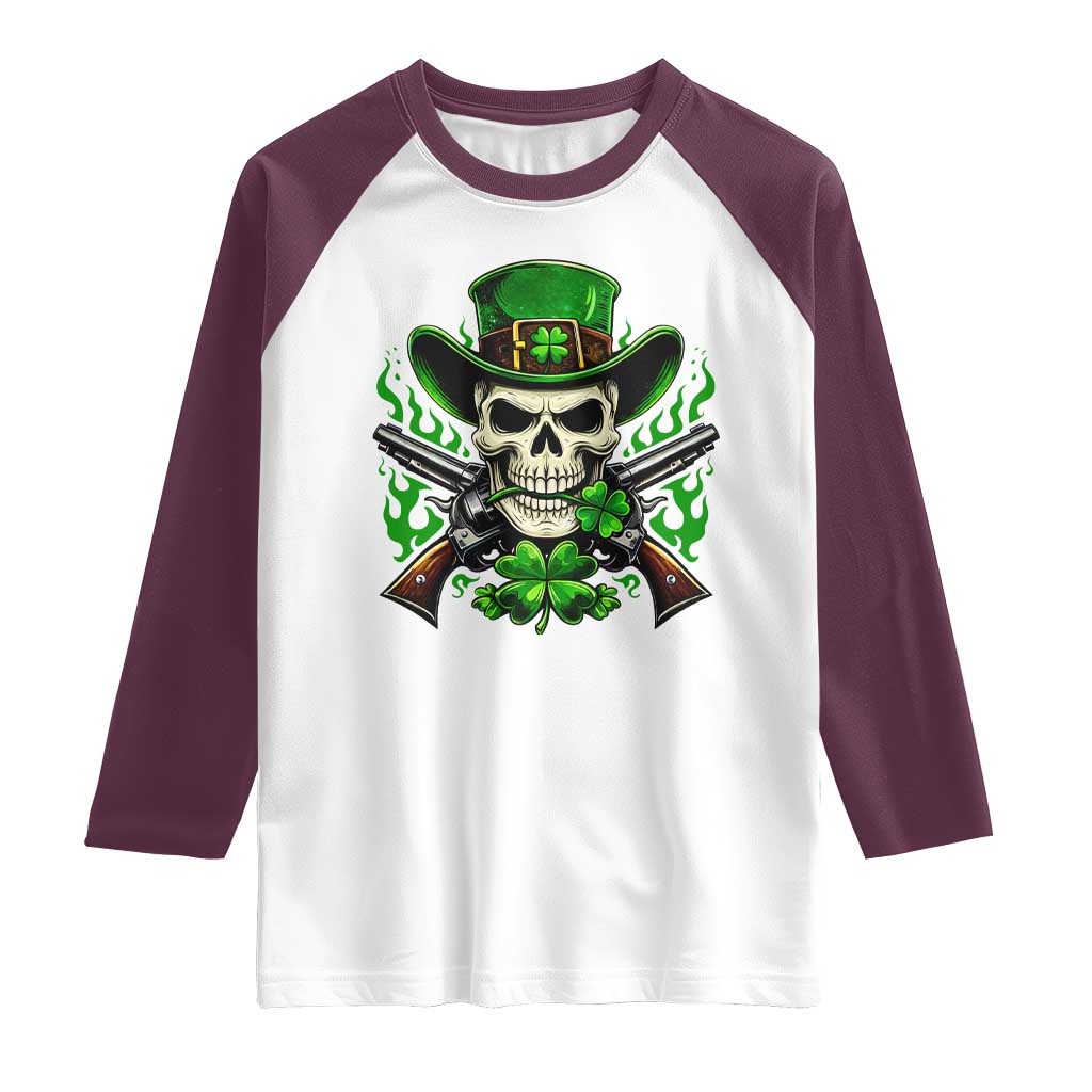 Irish Cowboy Skeleton Raglan Shirt St Patricks Day Party Gift
