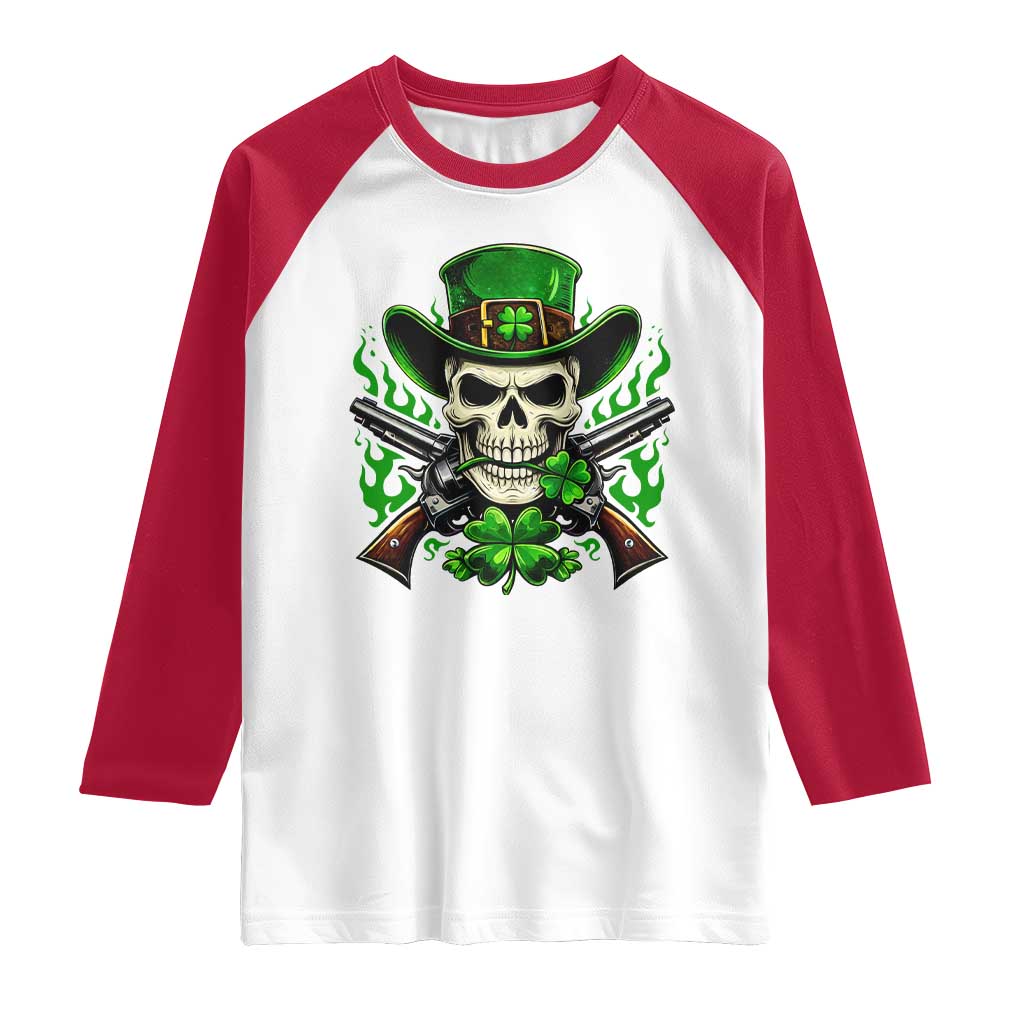 Irish Cowboy Skeleton Raglan Shirt St Patricks Day Party Gift