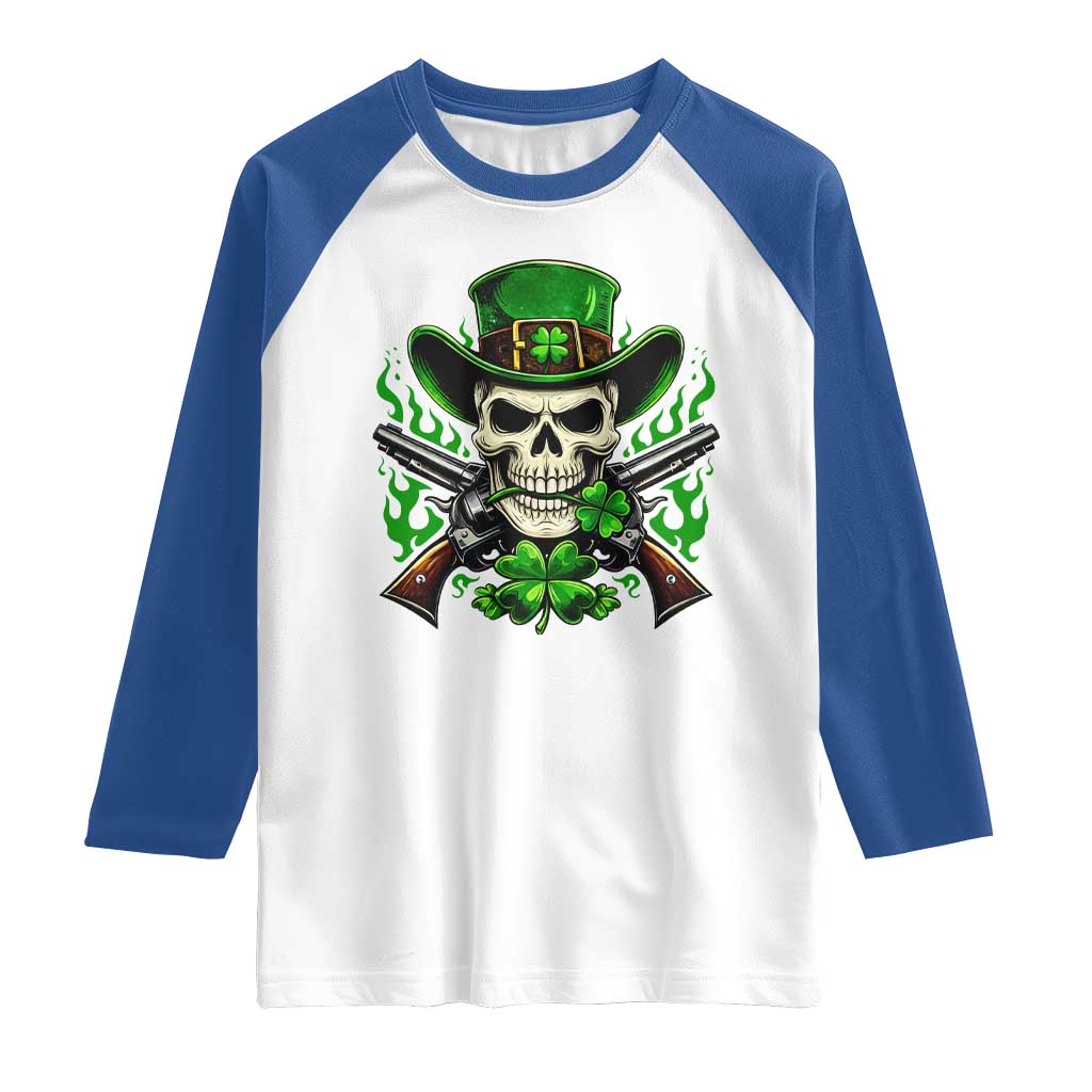 Irish Cowboy Skeleton Raglan Shirt St Patricks Day Party Gift