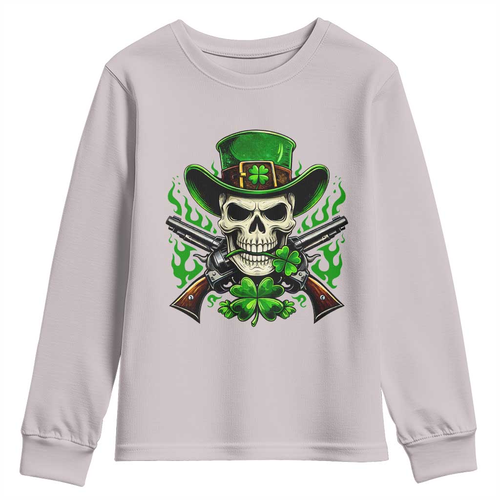 Irish Cowboy Skeleton Youth Sweatshirt St Patricks Day Party Gift