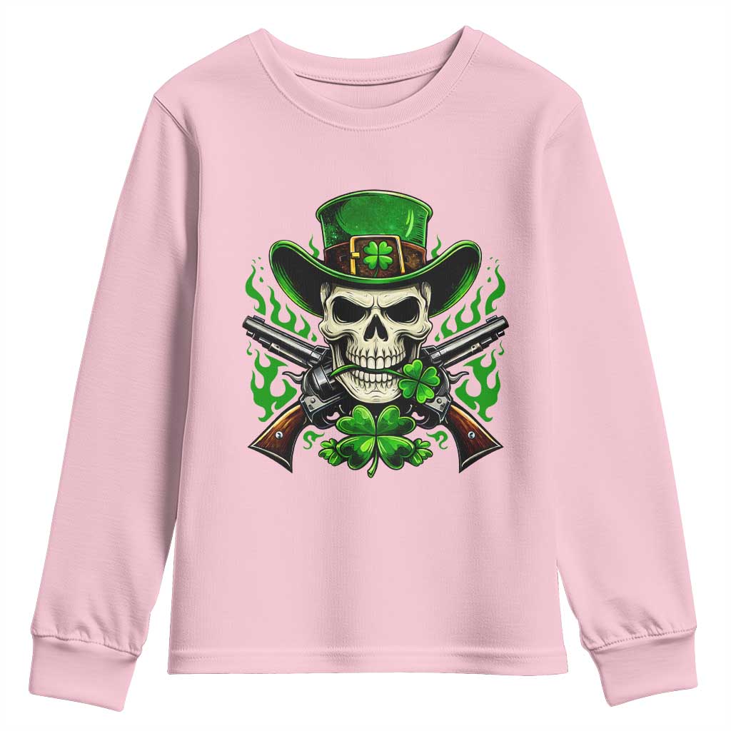 Irish Cowboy Skeleton Youth Sweatshirt St Patricks Day Party Gift