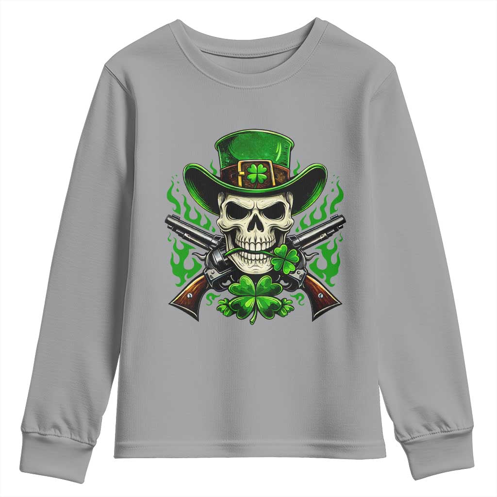 Irish Cowboy Skeleton Youth Sweatshirt St Patricks Day Party Gift