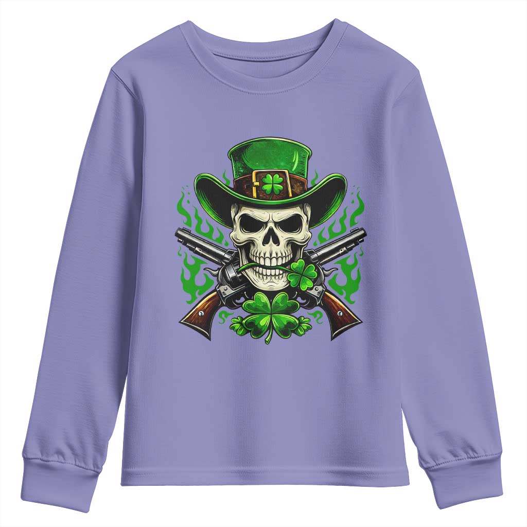 Irish Cowboy Skeleton Youth Sweatshirt St Patricks Day Party Gift