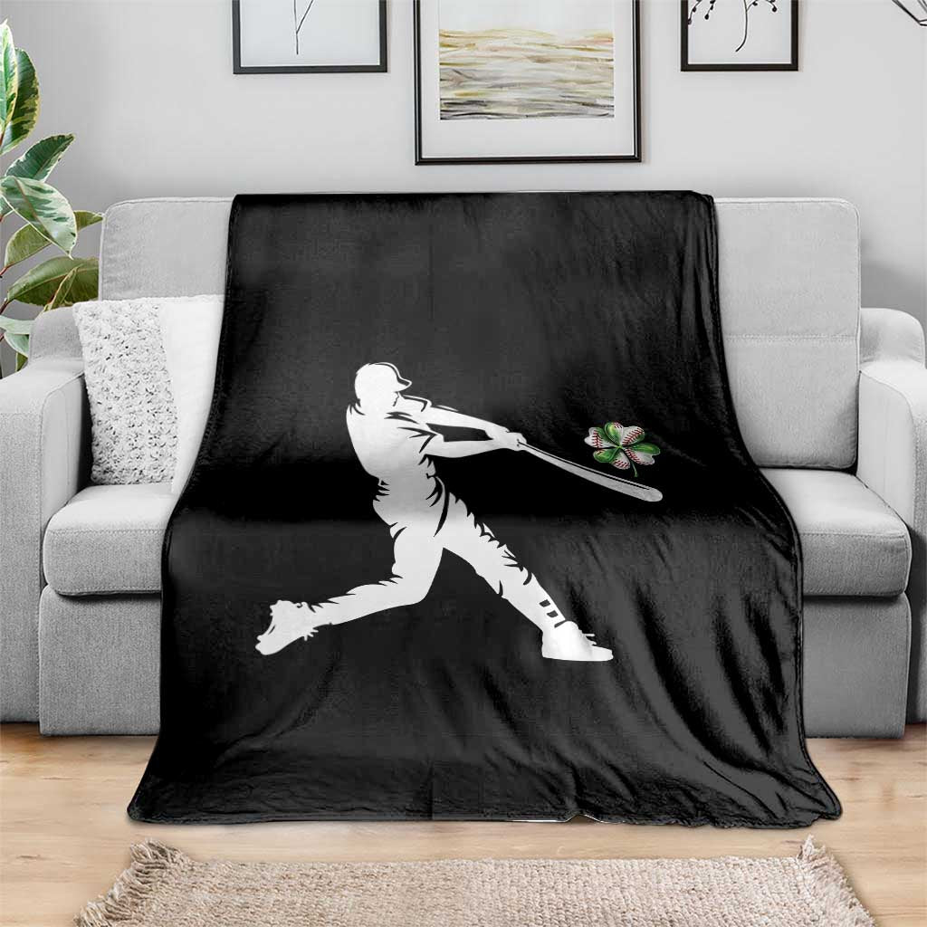 St Patricks Day Baseball Batter Throw Blanket Irish Sports Gift