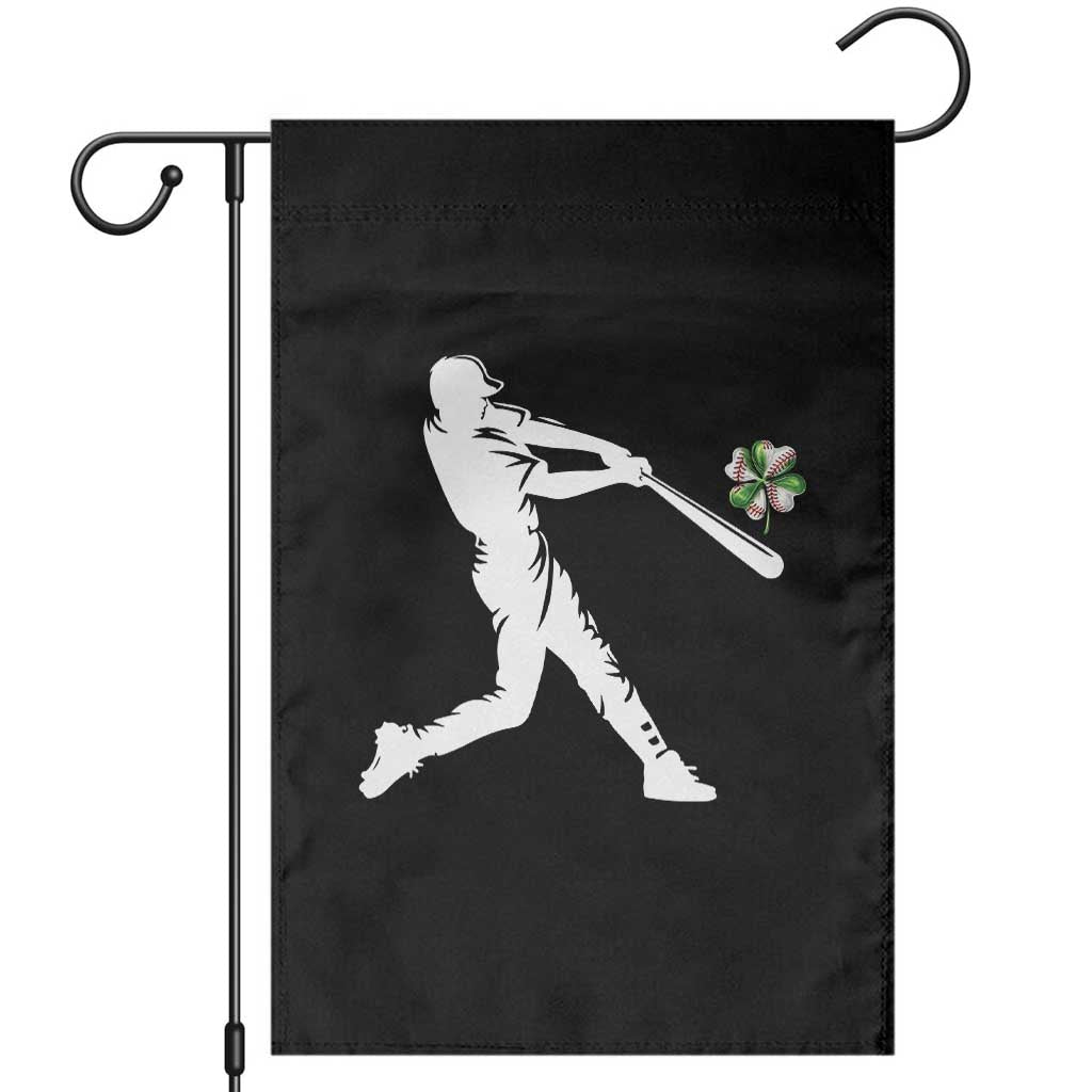 St Patricks Day Baseball Batter Garden Flag Irish Sports Gift