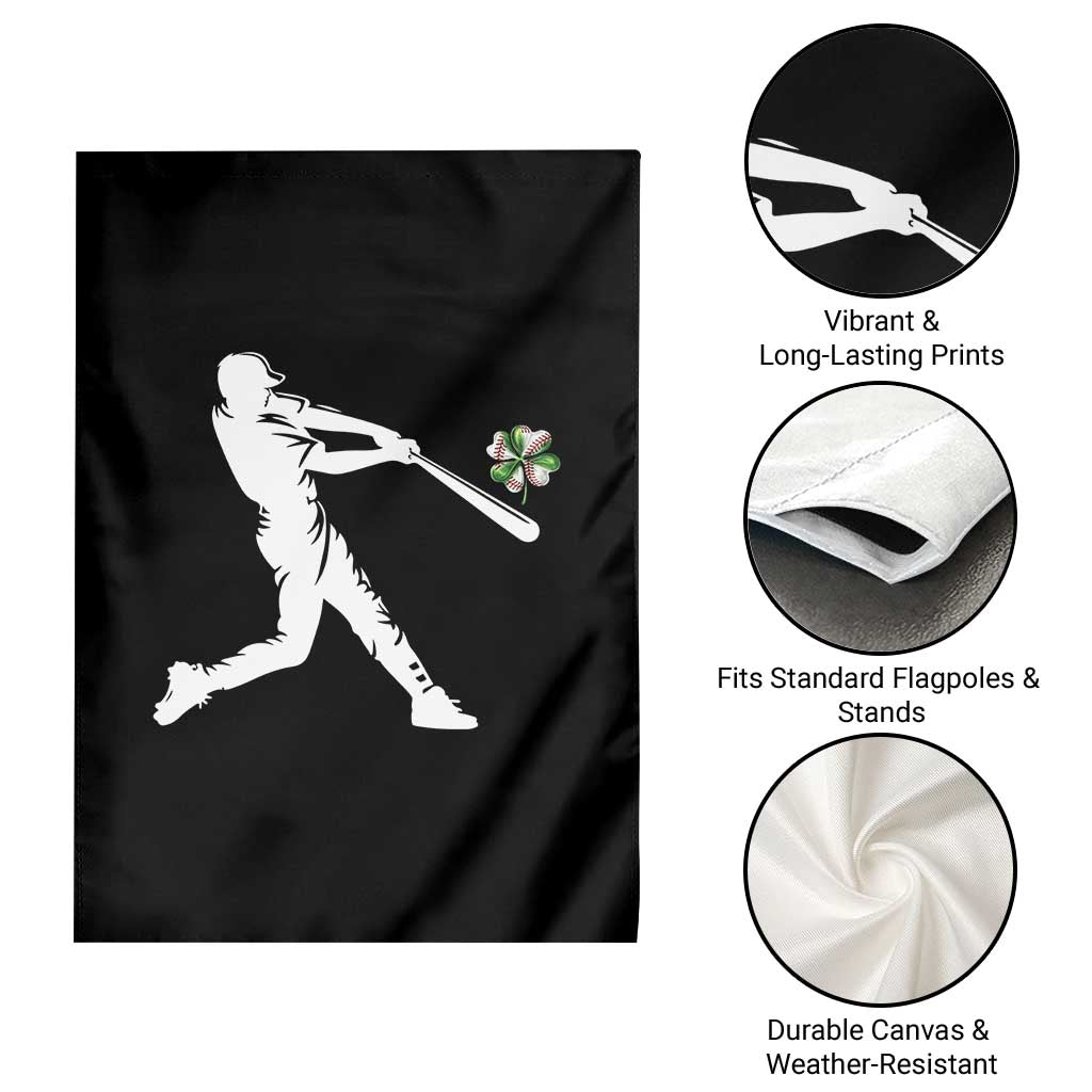 St Patricks Day Baseball Batter Garden Flag Irish Sports Gift