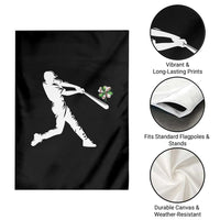 St Patricks Day Baseball Batter Garden Flag Irish Sports Gift