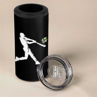 St Patricks Day Baseball Batter 4 in 1 Can Cooler Tumbler Irish Sports Gift