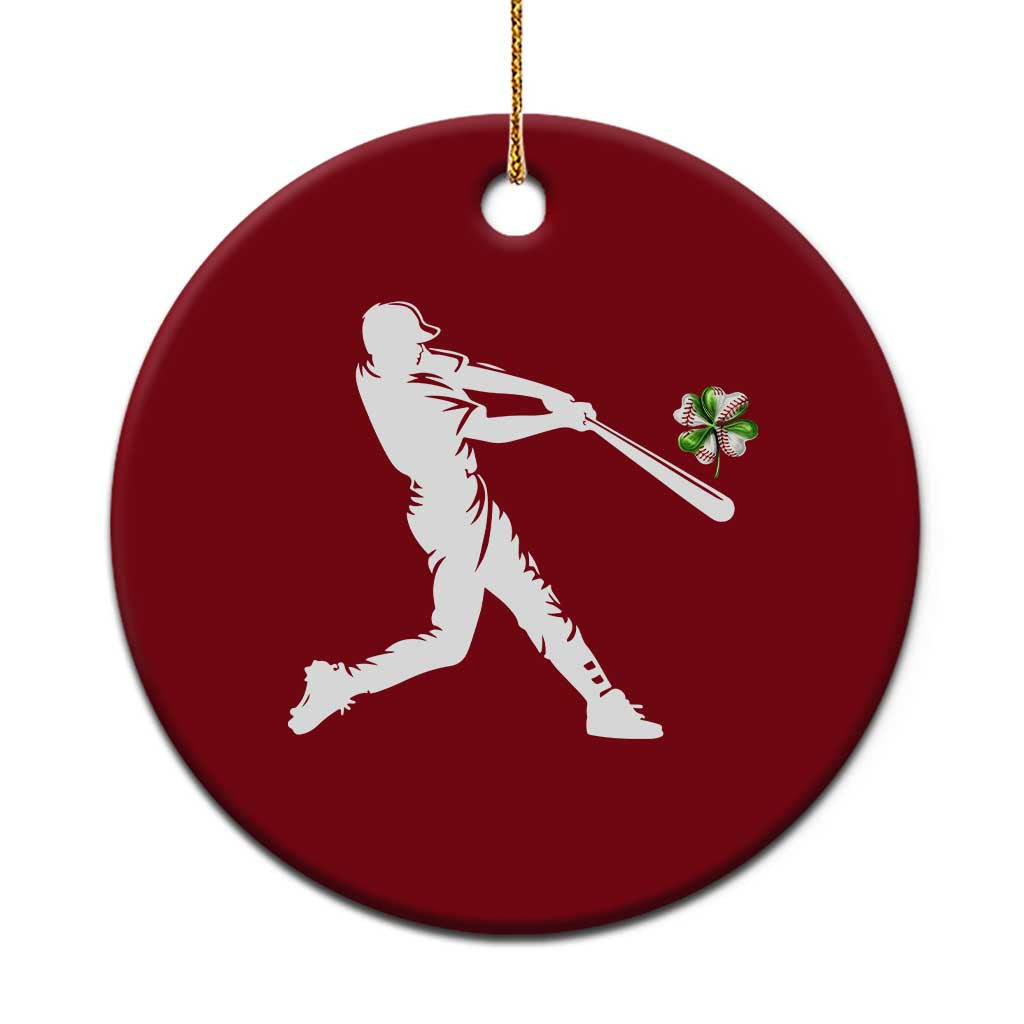 St Patricks Day Baseball Batter Ceramic Ornament Irish Sports Gift