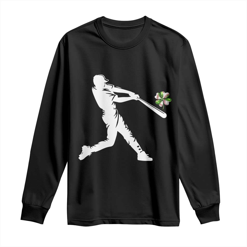 St Patricks Day Baseball Batter Long Sleeve Shirt Irish Sports Gift