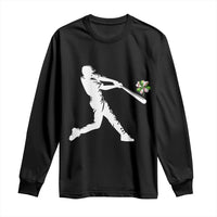 St Patricks Day Baseball Batter Long Sleeve Shirt Irish Sports Gift