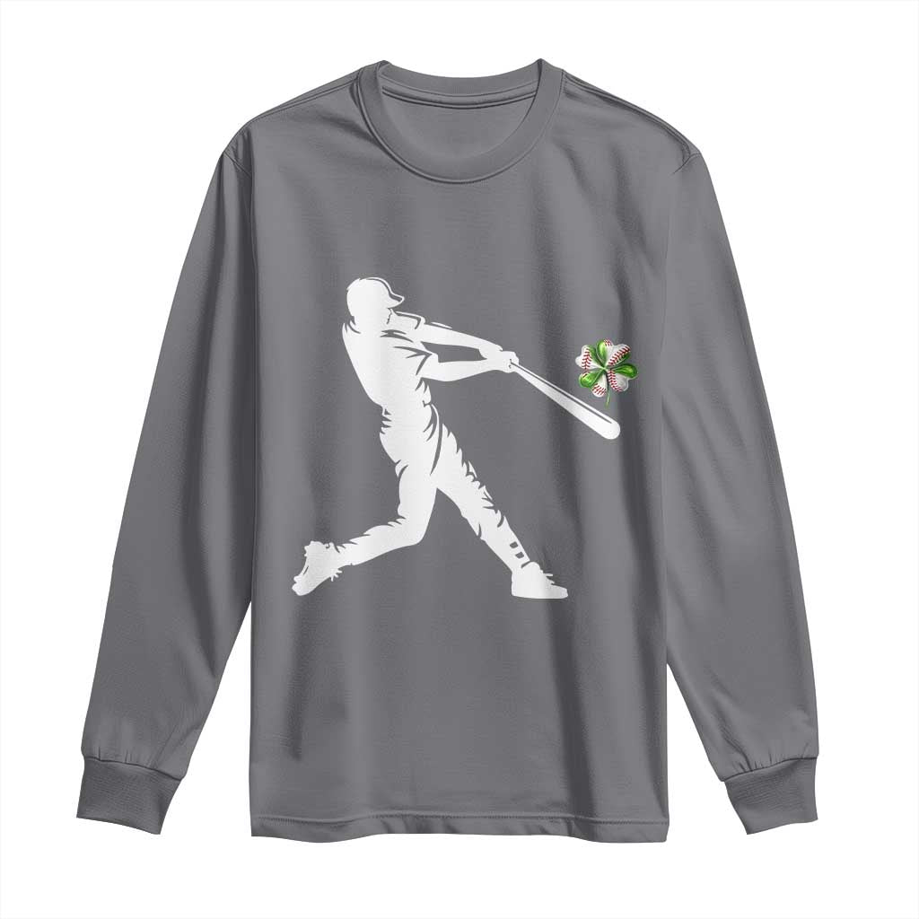 St Patricks Day Baseball Batter Long Sleeve Shirt Irish Sports Gift