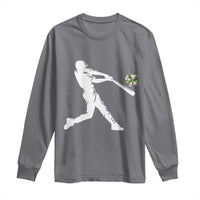 St Patricks Day Baseball Batter Long Sleeve Shirt Irish Sports Gift