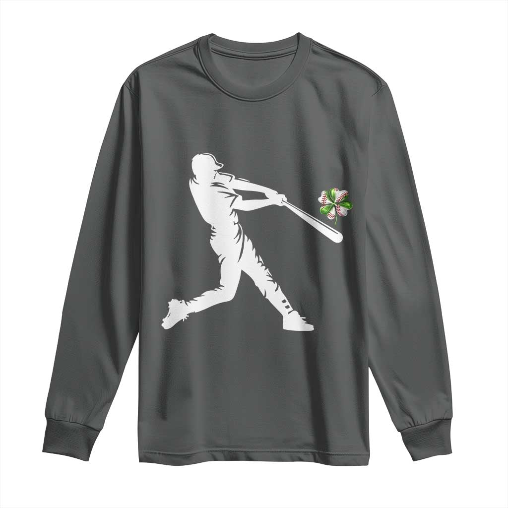 St Patricks Day Baseball Batter Long Sleeve Shirt Irish Sports Gift