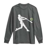 St Patricks Day Baseball Batter Long Sleeve Shirt Irish Sports Gift