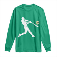 St Patricks Day Baseball Batter Long Sleeve Shirt Irish Sports Gift