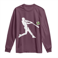 St Patricks Day Baseball Batter Long Sleeve Shirt Irish Sports Gift