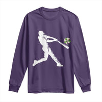 St Patricks Day Baseball Batter Long Sleeve Shirt Irish Sports Gift