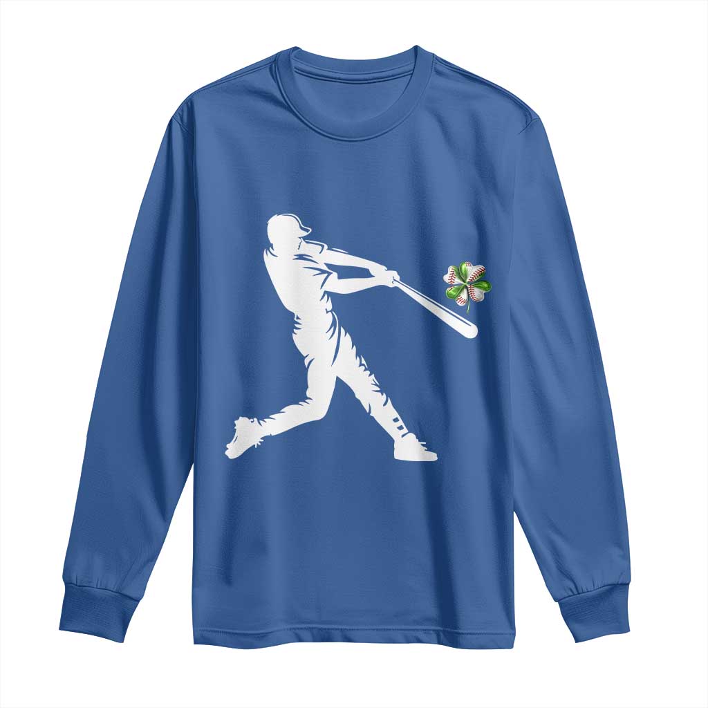 St Patricks Day Baseball Batter Long Sleeve Shirt Irish Sports Gift