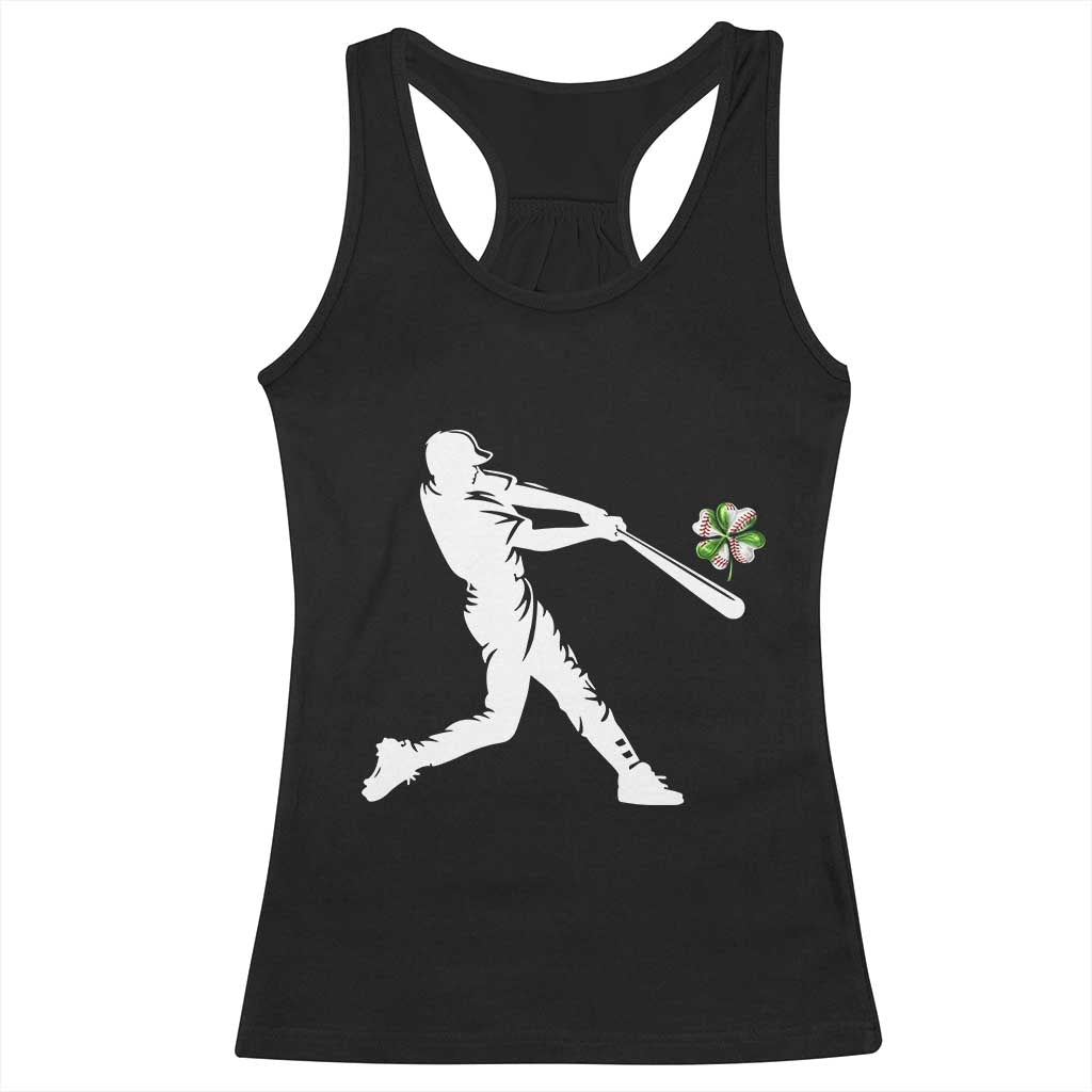 St Patricks Day Baseball Batter Racerback Tank Top Irish Sports Gift