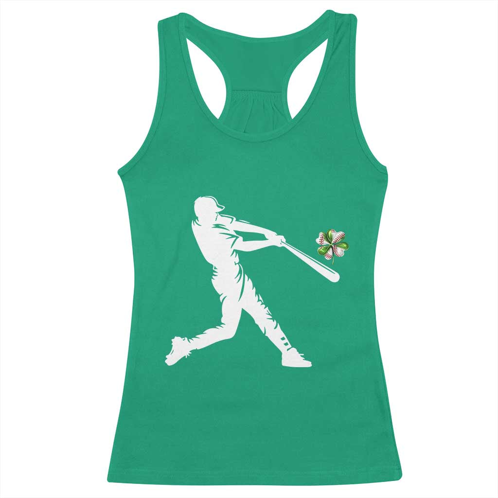 St Patricks Day Baseball Batter Racerback Tank Top Irish Sports Gift