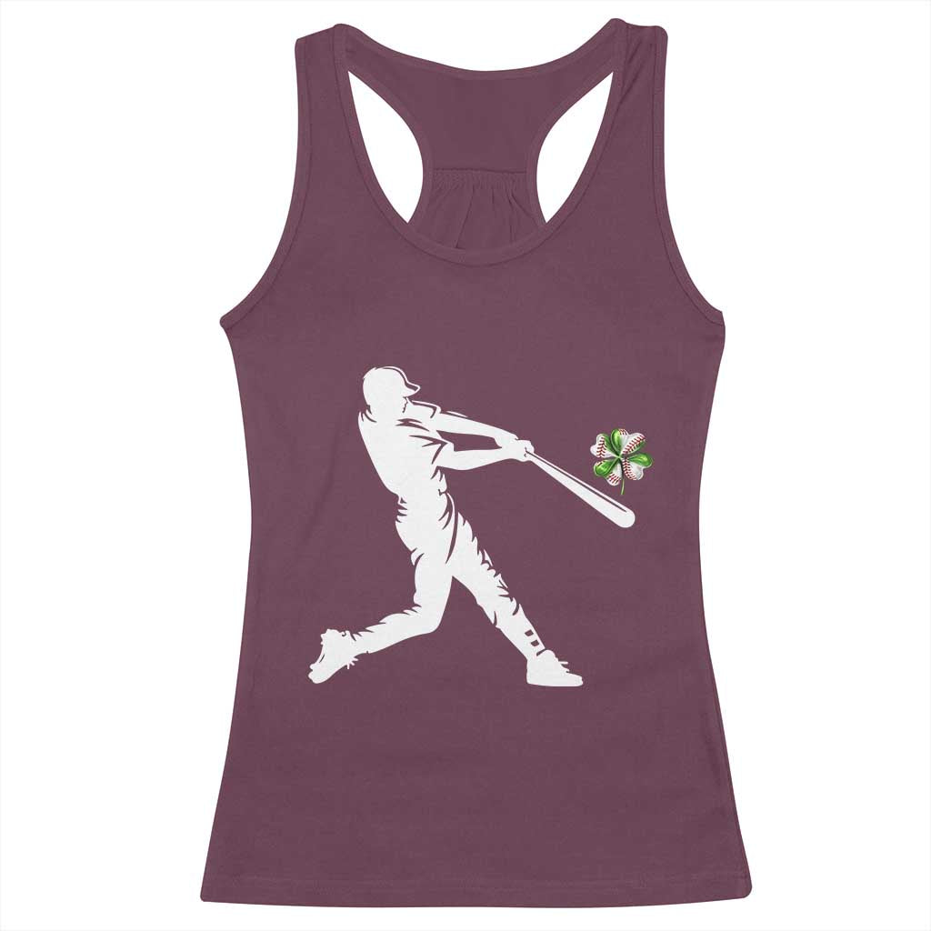 St Patricks Day Baseball Batter Racerback Tank Top Irish Sports Gift