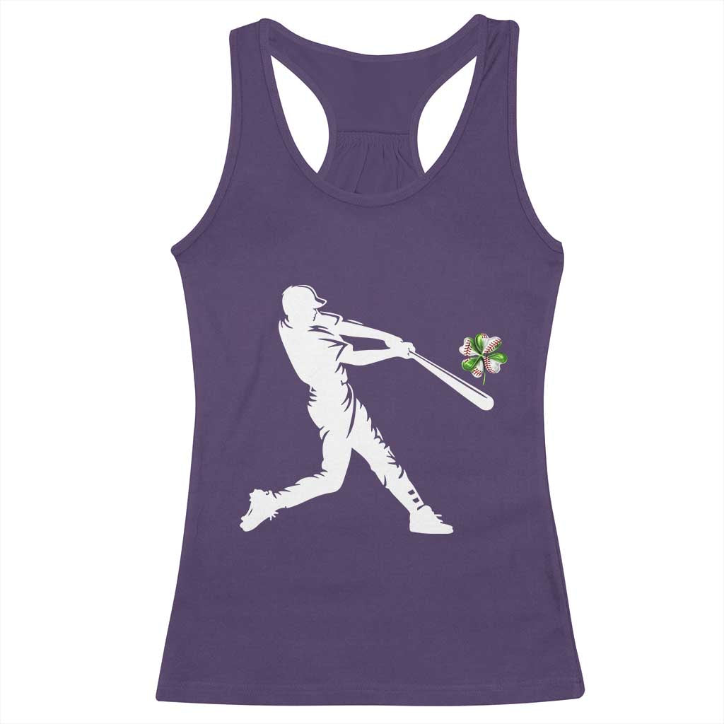 St Patricks Day Baseball Batter Racerback Tank Top Irish Sports Gift