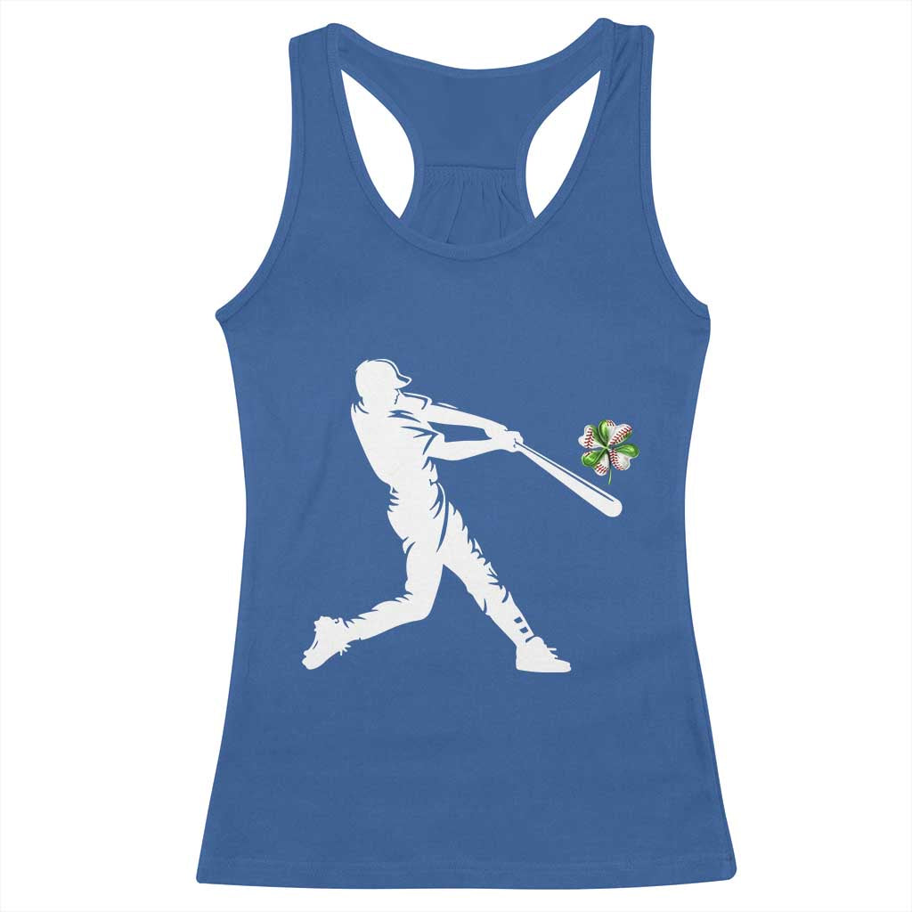 St Patricks Day Baseball Batter Racerback Tank Top Irish Sports Gift