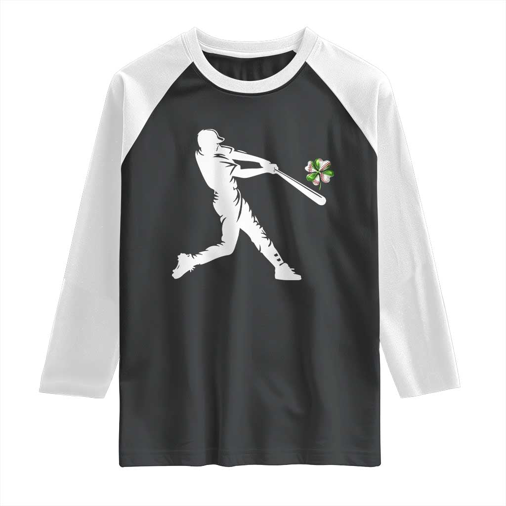 St Patricks Day Baseball Batter Raglan Shirt Irish Sports Gift