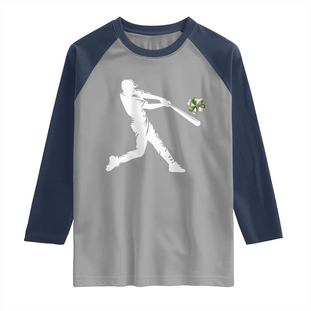 St Patricks Day Baseball Batter Raglan Shirt Irish Sports Gift