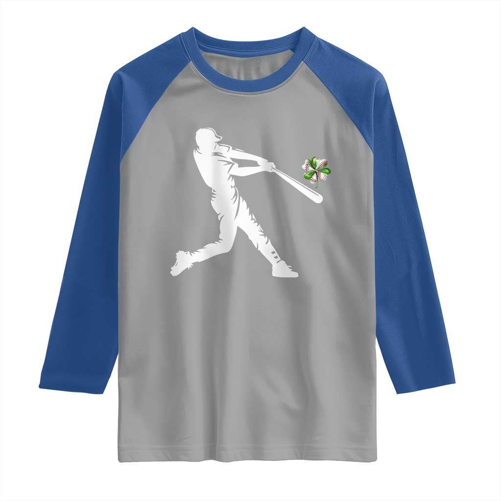 St Patricks Day Baseball Batter Raglan Shirt Irish Sports Gift
