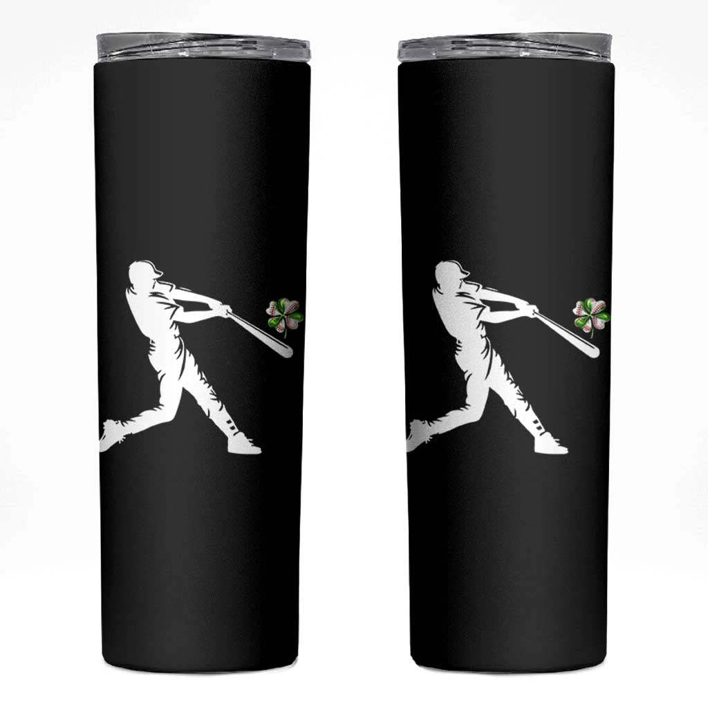 St Patricks Day Baseball Batter Skinny Tumbler Irish Sports Gift