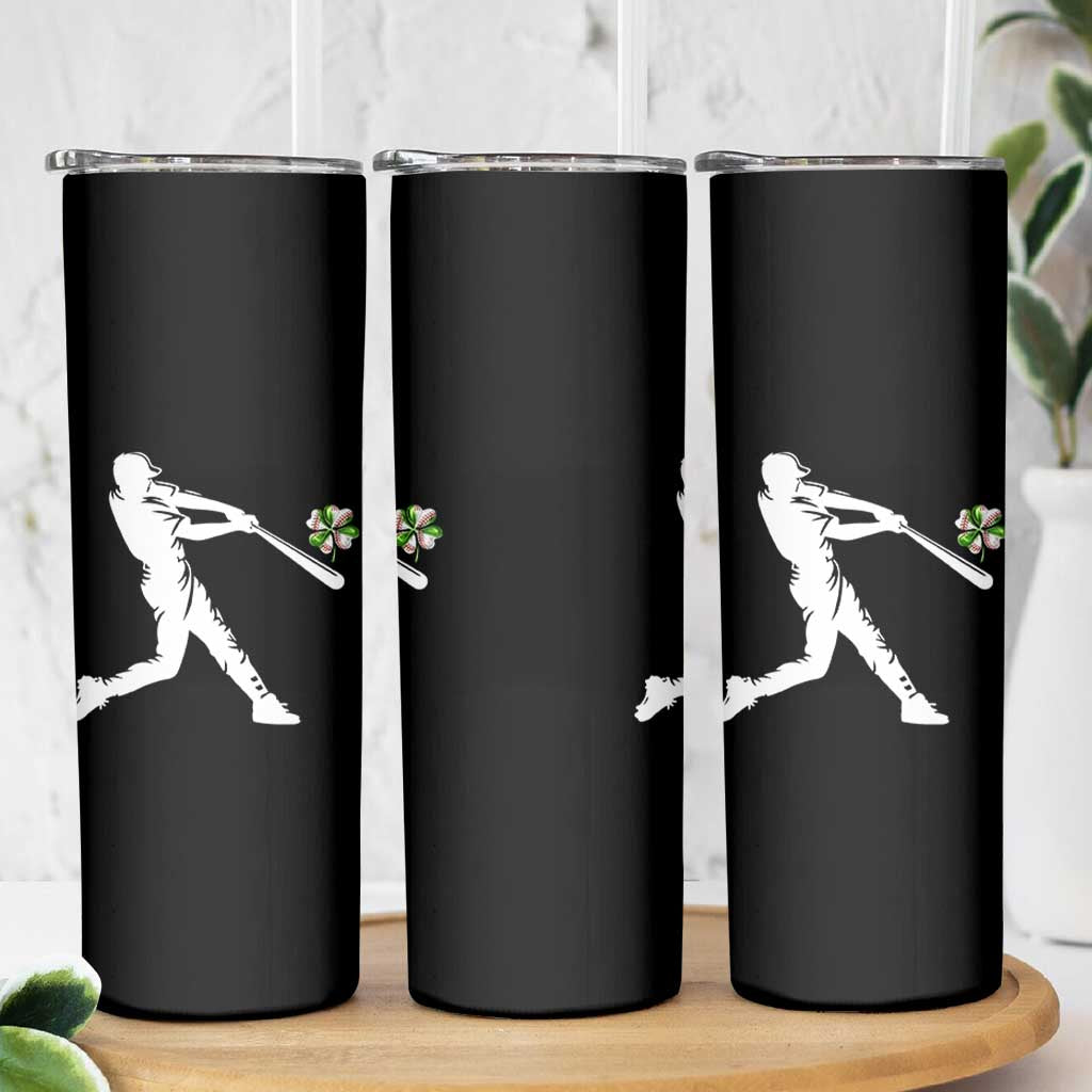 St Patricks Day Baseball Batter Skinny Tumbler Irish Sports Gift