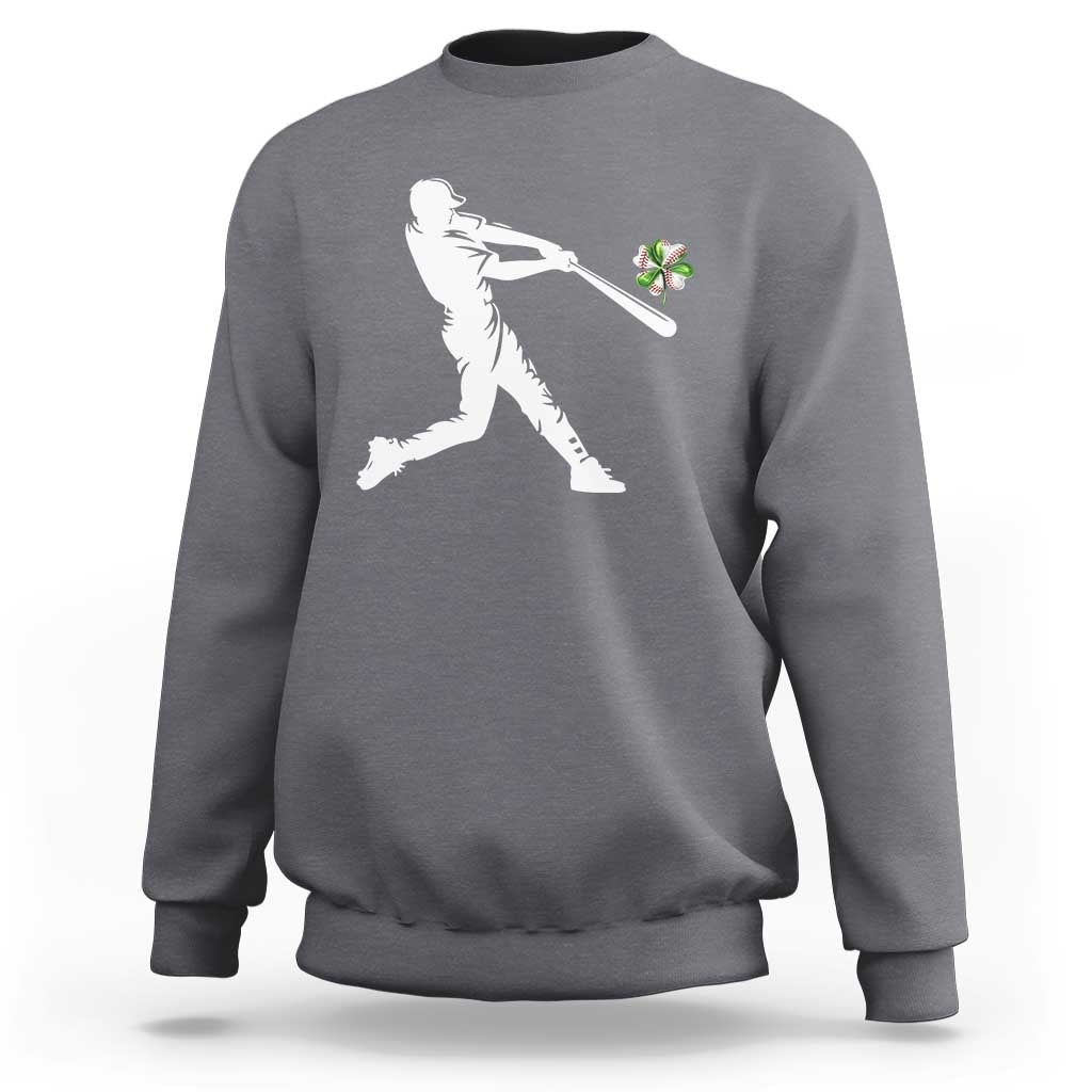 St Patricks Day Baseball Batter Sweatshirt Irish Sports Gift