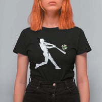 St Patricks Day Baseball Batter T Shirt For Women Irish Sports Gift
