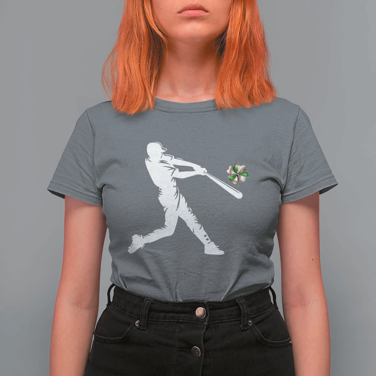 St Patricks Day Baseball Batter T Shirt For Women Irish Sports Gift