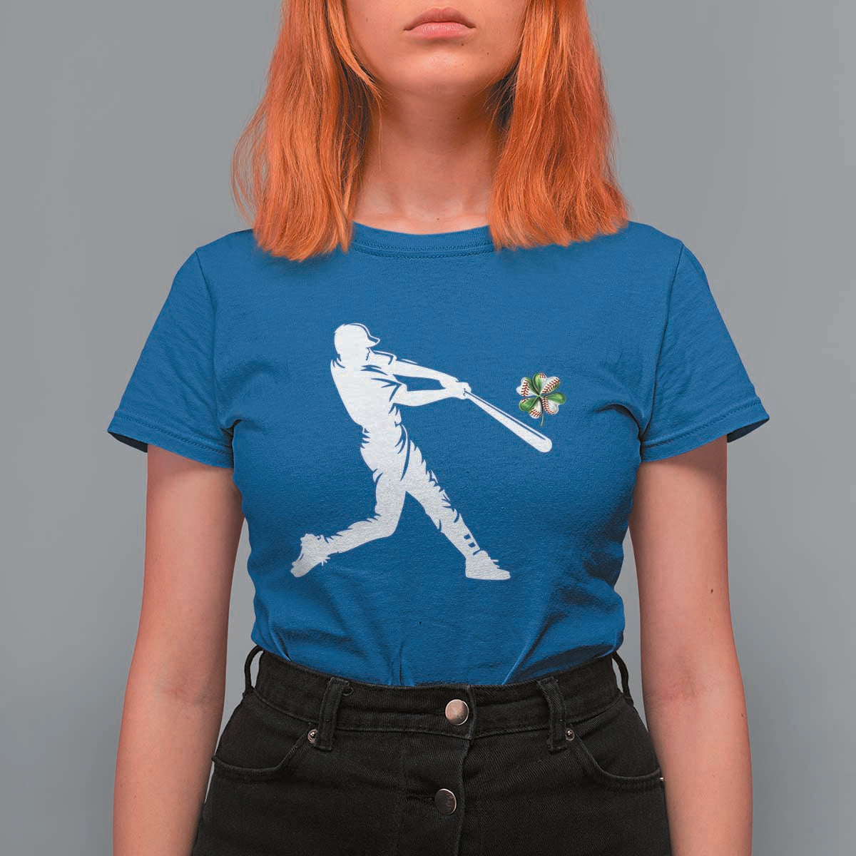 St Patricks Day Baseball Batter T Shirt For Women Irish Sports Gift