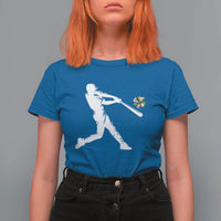 St Patricks Day Baseball Batter T Shirt For Women Irish Sports Gift