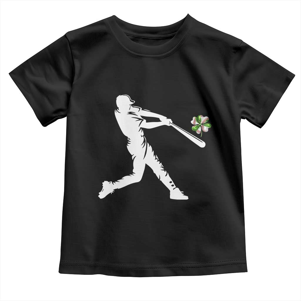 St Patricks Day Baseball Batter Toddler T Shirt Irish Sports Gift