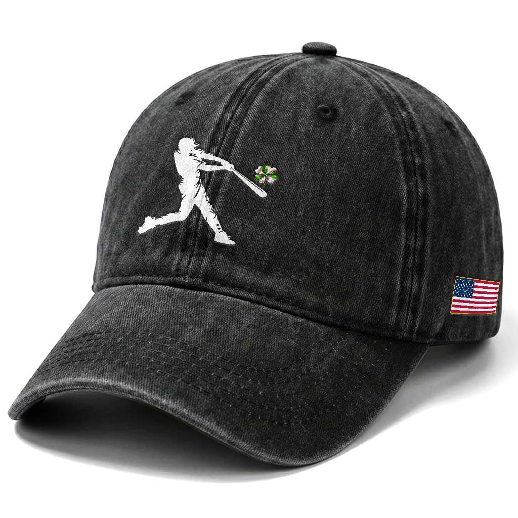 St Patricks Day Baseball Batter Washed Cotton Baseball Cap Irish Sports Gift