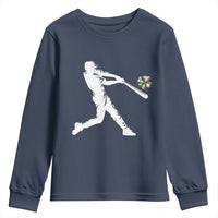 St Patricks Day Baseball Batter Youth Sweatshirt Irish Sports Gift