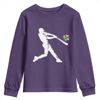 St Patricks Day Baseball Batter Youth Sweatshirt Irish Sports Gift