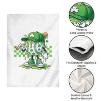 St Patricks Day Shamrock Baseball Player Gift Garden Flag