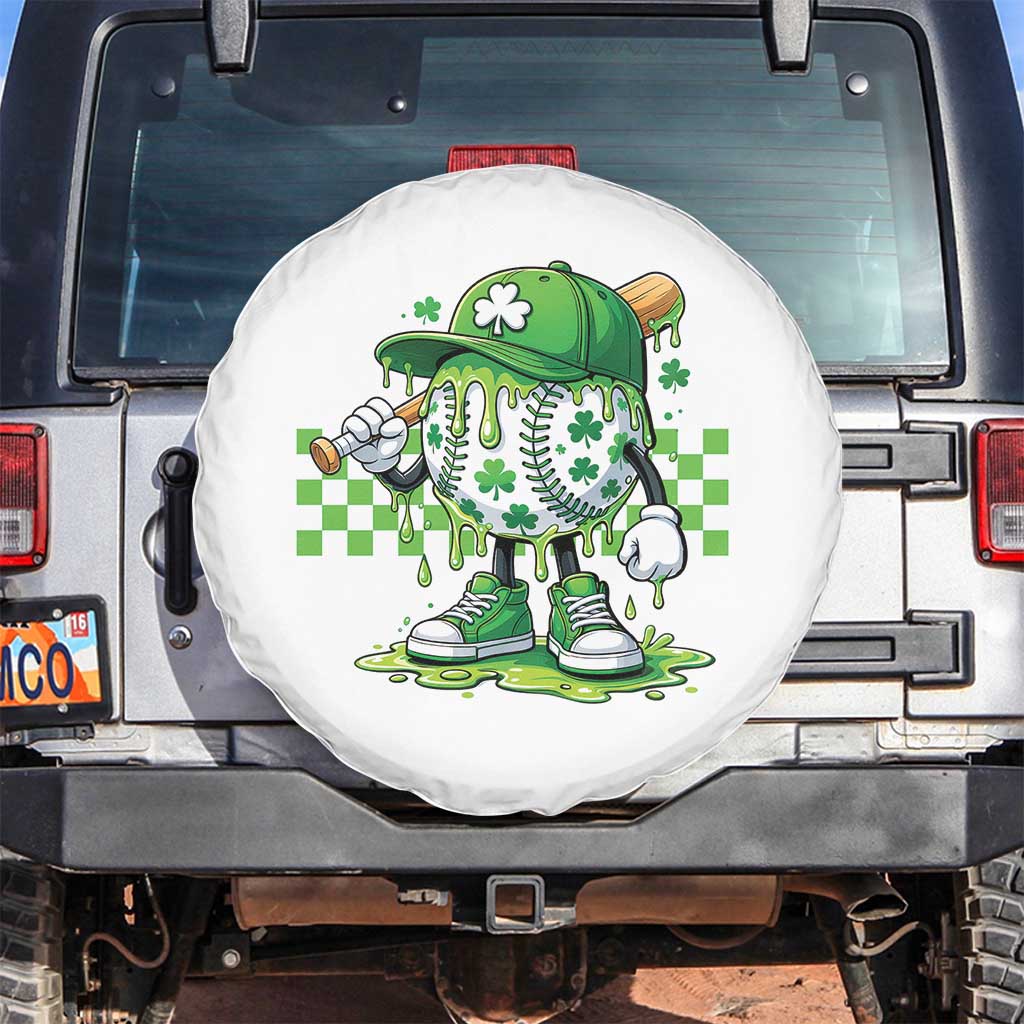 St Patricks Day Shamrock Baseball Player Gift Spare Tire Cover