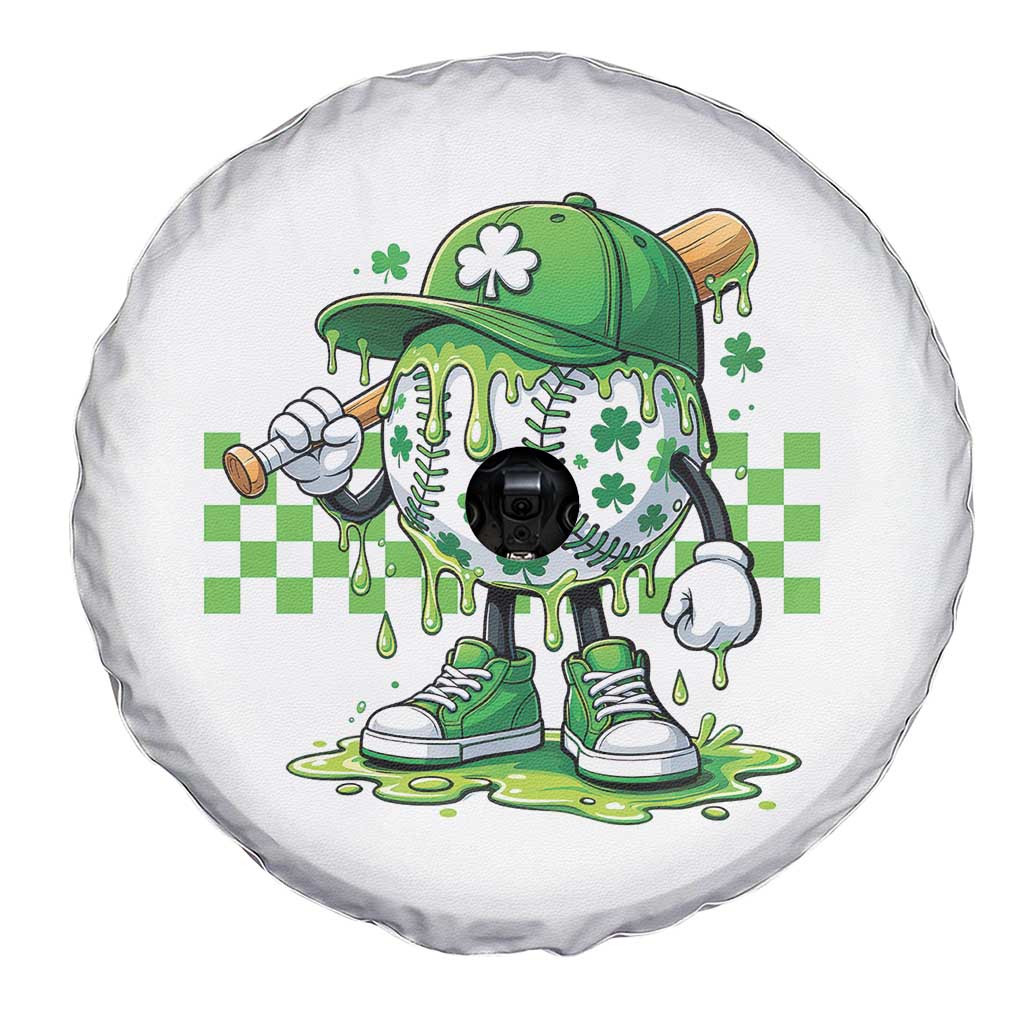 St Patricks Day Shamrock Baseball Player Gift Spare Tire Cover