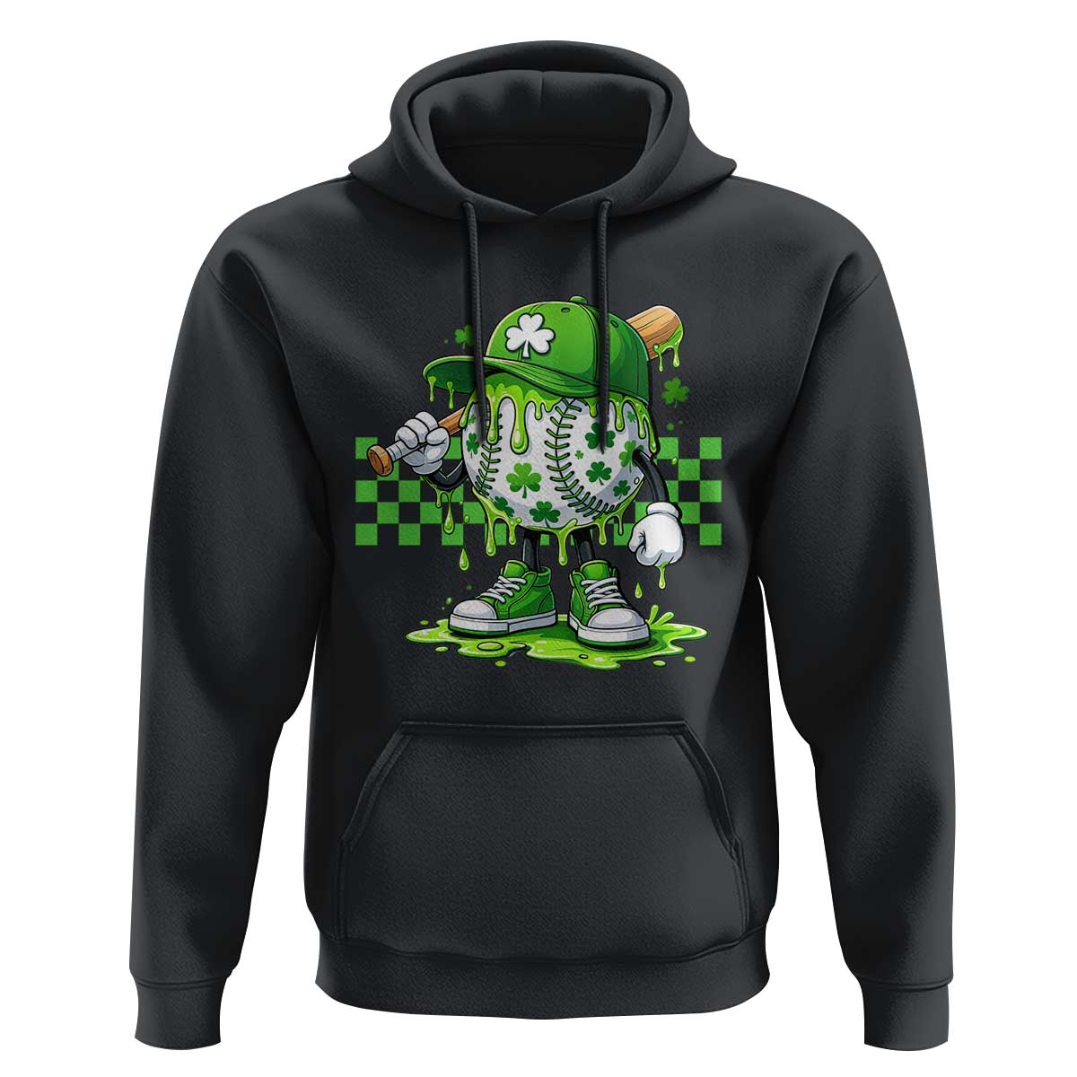 St Patricks Day Shamrock Baseball Player Gift Hoodie